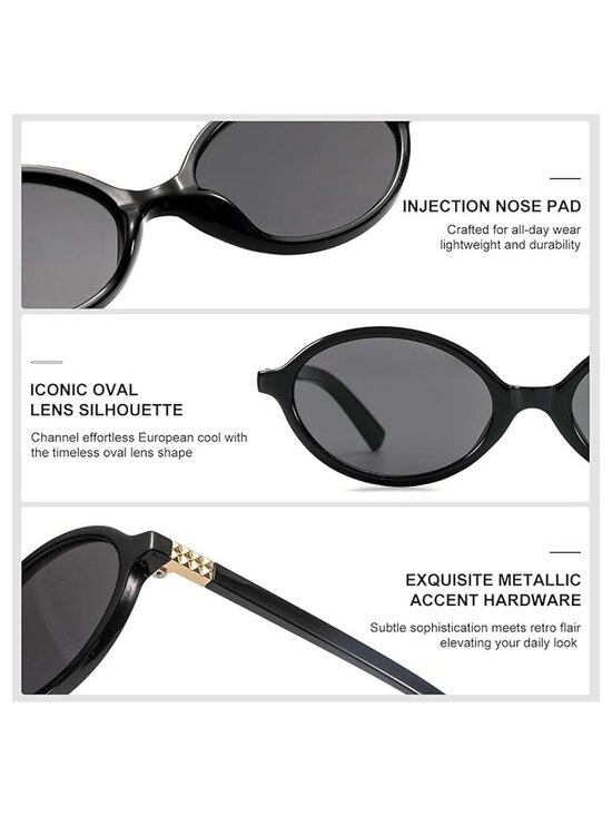 Retro Oval Sunglasses for Women Vintage 90s main image 4